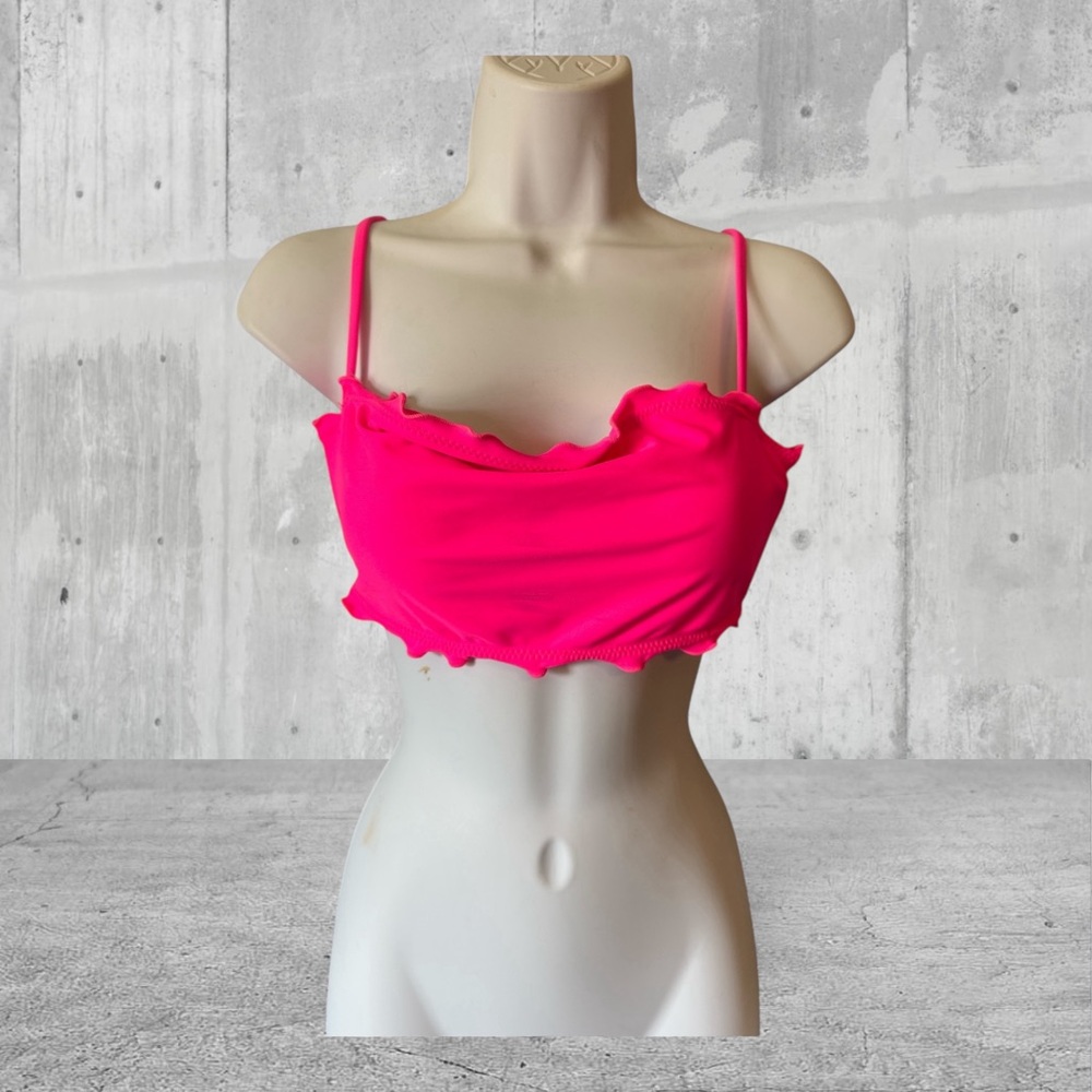 Hot Pink Ruffled Crop Top